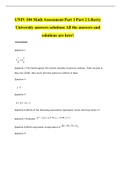 Liberty University Math Assessment - Part 1 & 2 Complete Latest (2021) Solutions, (All the answers and solutions are here!)