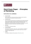 Mock Exam Paper  - Principles of Marketing