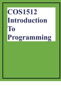 COS1512 Introuction To Programming