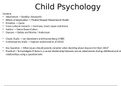 Revision notes for child psychology 