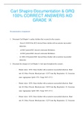 Carl Shapiro Documentation & GRQ 100% CORRECT ANSWERS AID GRADE ‘A’