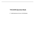 NSG6440 QUESTION BANK (100 PLUS Q & A) / NSG 6440 QUESTION BANK (LATEST, 2021): SOUTH UNIVERSITY |100% CORRECT Q & A, DOWNLOAD TO SECURE HIGHSCORE|