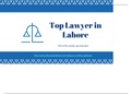 Leading Consultant & Lawyer in Lahore For Lawsuit