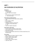 Human nutrition 210 (HNT 210) summary of ALL lecture notes