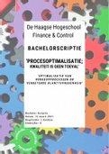Scriptie procesoptimalisatie Haagse Hogeschool 2021 - Eindcijfer 8 met feedback - 