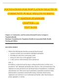 TEST BANK FOR FOUNDATIONS FOR POPULATION HEALTH IN COMMUNITY PUBLIC HEALTH NURSING 5TH EDITION STANHOPE | 32 CHAPTERS