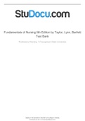 Fundamentals of Nursing 9th Edition by Taylor Lynn Bartlett Test Bank