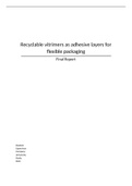 Afstudeerscriptie ( geslaagd met een 9,8) Chemie - Recyclebare vitrimeren als hechtlagen voor flexibele verpakkingen