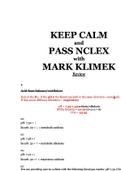 MARK KLIMEK REVIEW 2021 (CH;1- 11) PASS YOUR NCLEX