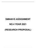 SMN401S ASSIGNMENT 4 - RESEARCH PROPOSAL