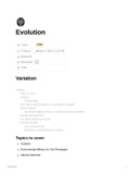 A Level Biology Evolution and Selection Notes