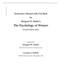 Margaret W. Matlin’s TEST BANK The Psychology of Women Seventh Edition (2012)