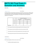 MATH 302 Final Exam 2 APUS - Question and Answers (VERIFIED)