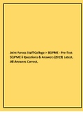 Joint Forces Staff College  SEJPME - Pre-Test SEJPME ii Questions & Answers (2019) Latest. All Answers Correct.