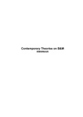 Contemporary Theories on B&M Summary