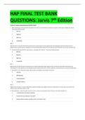 HAP FINAL TEST BANK QUESTIONS: Jarvis 7th Edition 
