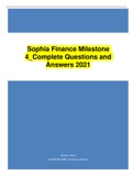test bank sophia-finance-milestone-4_complete-questions-and-answers-2021
