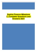 test bank sophia-finance-milestone-2_complete-questions-and-answers-2021.