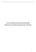 2021 BTEC Business Level 3: Unit 20 - CSR Assignment 2 (D*)