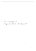 BTEC Business Level 3 Unit 4 - Managing an Event (D*)