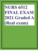 NURS 6512 FINAL EXAM 2021 Graded A 