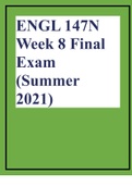 ENGL 147N Week 8 Final Exam (Summer 2021)