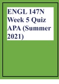 ENGL 147N Week 5 Quiz APA (Summer 2021)