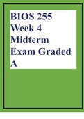 BIOS 255 Week 4 Midterm Exam Graded A