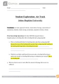 Physics Momentum with Air Tracks (Student Exploration: Air Track)- Johns Hopkins University
