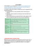 AQA Attachment Notes Year One Psychology 
