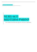  NURS 6635 MIDTERM-PMHNP latest update with questions and correct answers 2021 latest edition