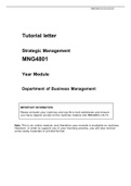  Strategic Management(Tutorial letter )