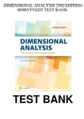 Test Bank For Dimensional Analysis 2nd Edition Horntvedt