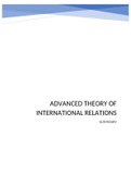 Summary: Readings and Lecture Notes Advanced Theory of International Relations