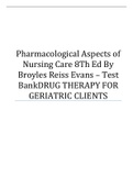 Pharmacological Aspects of Nursing Care 8Th Ed By Broyles Reiss Evans – Test Bank DRUG THERAPY FOR GERIATRIC CLIENTS
