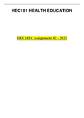 HEC101V Assignment 02 - 2021 WITH ALL ANSWERS GRADED A+ 
