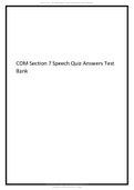COM Section 7 Speech Quiz Answers Test Bank