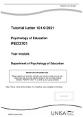 Exam (elaborations) PED3701 - Psychology Of Education (ped3701)