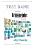 TEST BANK - INTRODUCTORY ECONOMETRICS: A MODERN APPROACH, 5TH EDITION BY JEFFREY M. WOOLDRIDGE