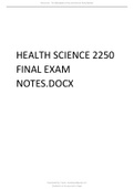 Health Science 2250 final exam notes