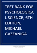 Test Bank for Psychological Science, 6th Edition, Michael Gazzaniga.
