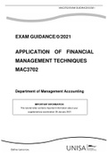 MAC3702 EXAM GUIDANCE,0,2021 APPLICATION OF FINANCIAL MANAGEMENT TECHNIQUES