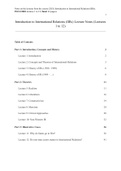 Introduction to International Relations (IIRs) Lecture Notes (Lectures 1 to 12) - GRADE 7,5