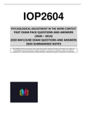 IOP2604 - PAST EXAM PACK SOLUTIONS & BRIEF NOTES