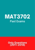 MAT3702 - Past Exam Papers (2011-2018)