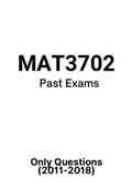 MAT3702 - Past Exam Papers (2011-2018) 