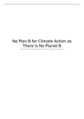 No Plan B for Climate Action as There is No Planet B