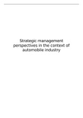 Strategic management perspectives in the context of automobile industry