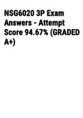 Exam (elaborations) NSG6020 3P Exam Answers -Attempt Score 94.67% Graded A+ 