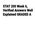 Exam (elaborations) STAT 200 Week 6, Verified Answers Well Explained 